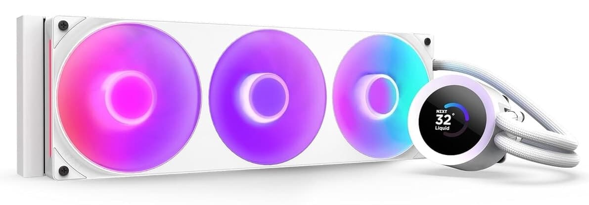 سیستم خنککننده مایع پردازنده Nzxt Kraken Plus 360MM RGB سفید مدل RL-KR360-W2 سیستم خنککننده مایع پردازنده Nzxt Kraken Plus 360MM RGB سفید مدل RL-KR360-W2