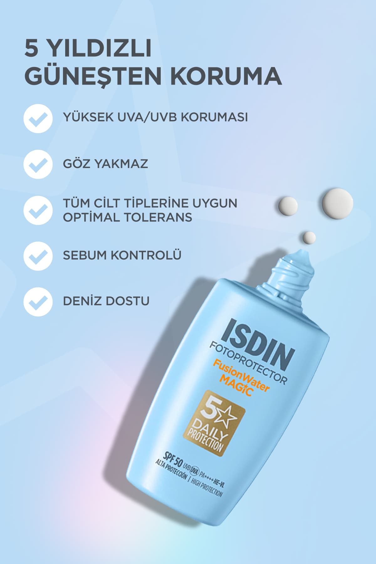 کرم ضدآفتاب صورت ISDIN Fusion Water Magic پایه آب بدون ایجاد رد Spf50 50 ml کرم ضدآفتاب صورت ISDIN Fusion Water Magic پایه آب بدون ایجاد رد Spf50 50 ml