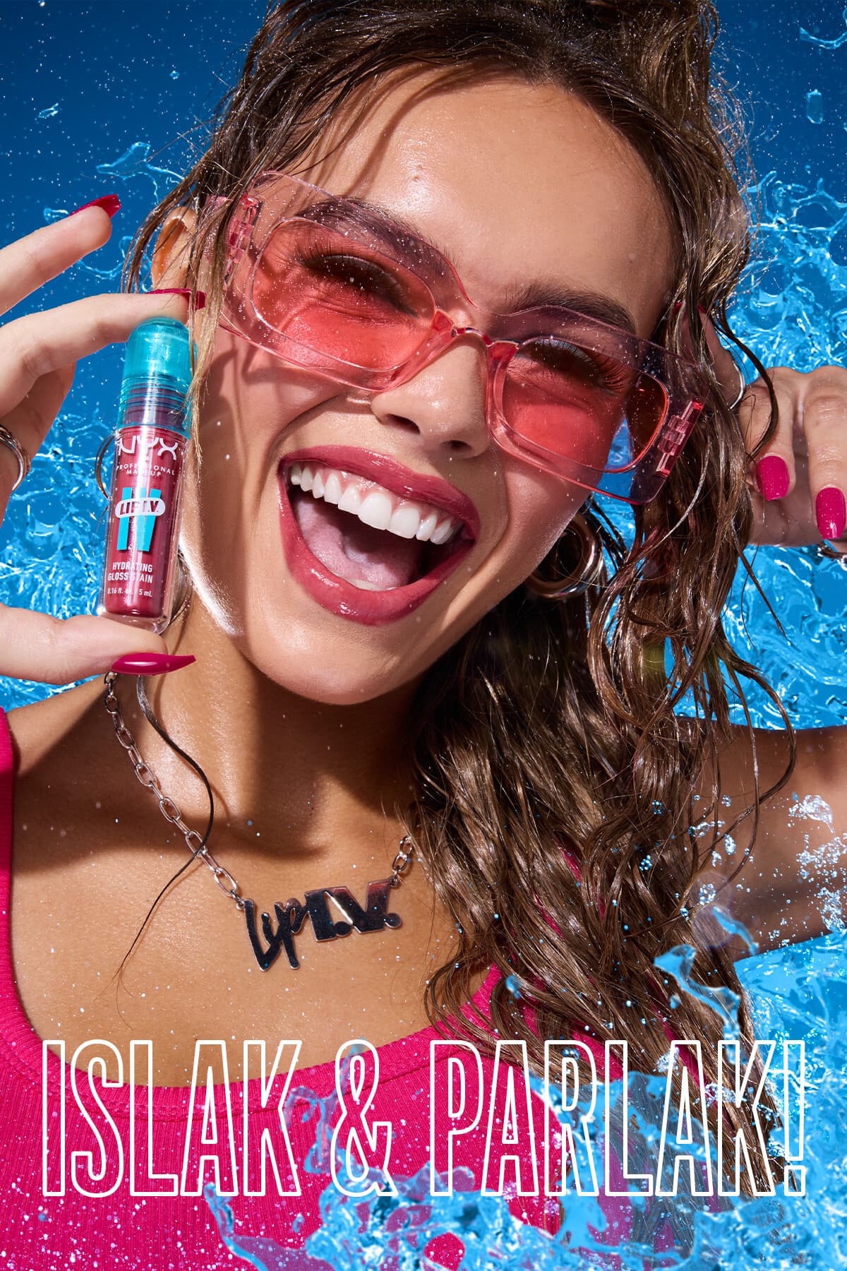 برق لب و تینت لب ویتامیندار NYX Professional Makeup مدل 08 Drippin' In Rose برق لب و تینت لب ویتامیندار NYX Professional Makeup مدل 08 Drippin' In Rose