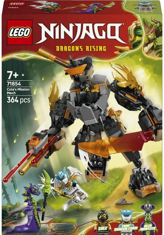 لگو NINJAGO Cole's Mission Mech & Dragon Zane مدل 71854 لگو NINJAGO Cole's Mission Mech & Dragon Zane مدل 71854