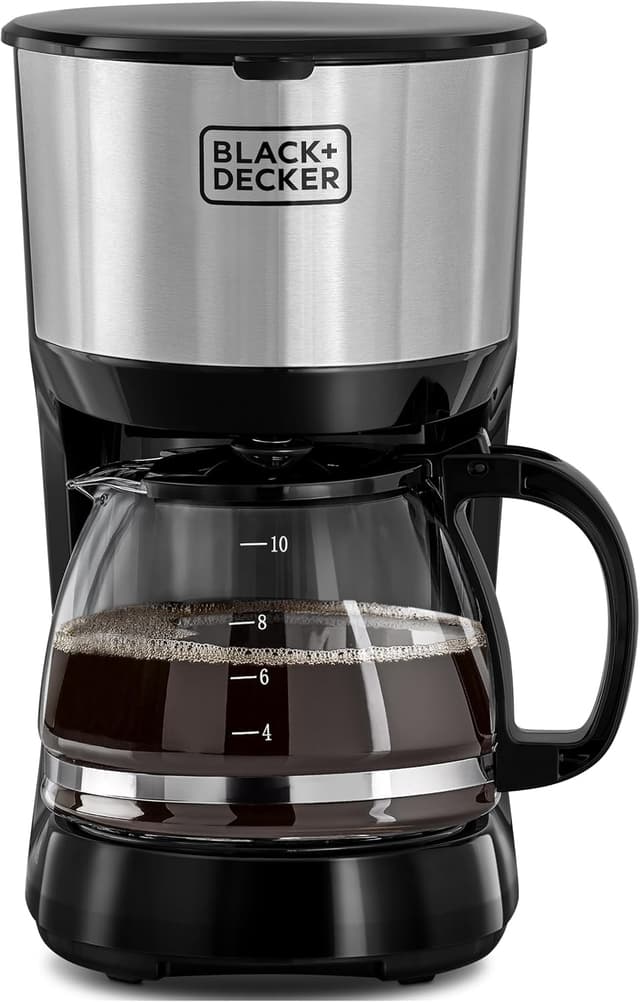 دستگاه قهوهساز BLACK+DECKER 750W با کارافه شیشهای 10 فنجانی نقرهای/مشکی مدل DCM750S-B5 دستگاه قهوهساز BLACK+DECKER 750W با کارافه شیشهای 10 فنجانی نقرهای/مشکی مدل DCM750S-B5