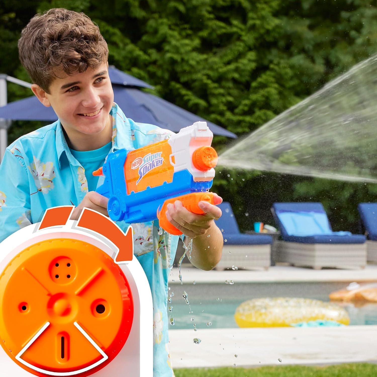 تفنگ آبپاش Nerf با پرکردن چرخشی، ۴ حالت پاشش و مخزن 30 Sıvı Ons تفنگ آبپاش Nerf با پرکردن چرخشی، ۴ حالت پاشش و مخزن 30 Sıvı Ons