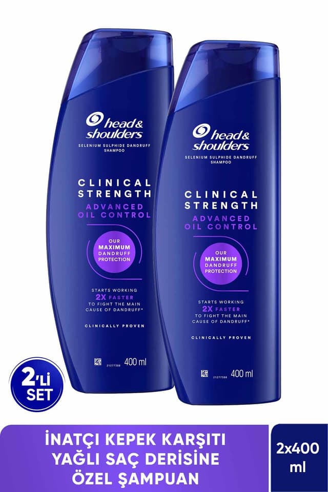 شامپو Head & Shoulders کنترل پیشرفته چربی مدل Clinical Strength 400 ml x2 Adet شامپو Head & Shoulders کنترل پیشرفته چربی مدل Clinical Strength 400 ml x2 Adet