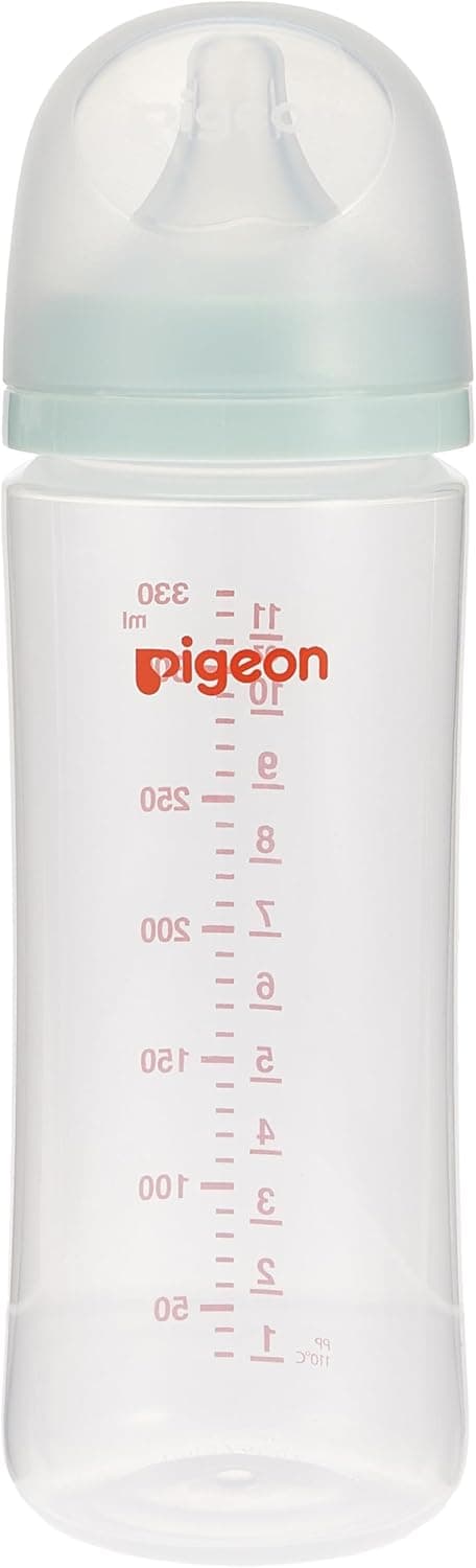 شیشه شیر Pigeon Softouch Peristaltic PLUS گردن پهن نیپل بزرگ 330ml بدون BPA شیشه شیر Pigeon Softouch Peristaltic PLUS گردن پهن نیپل بزرگ 330ml بدون BPA