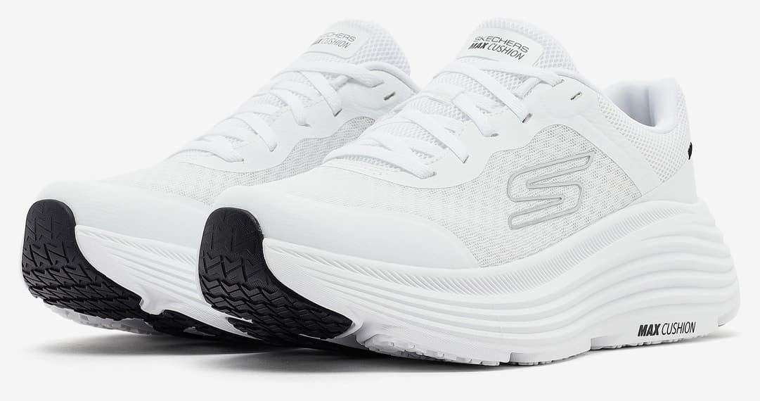 کفش دویدن زنانه Skechers سفید MAX CUSHIONING ENDEAVOUR مدل 129470 WBK کفش دویدن زنانه Skechers سفید MAX CUSHIONING ENDEAVOUR مدل 129470 WBK