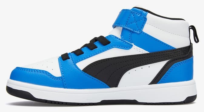 کفش ورزشی بچگانه Puma سفید مدل Rebound V6 Mid کفش ورزشی بچگانه Puma سفید مدل Rebound V6 Mid