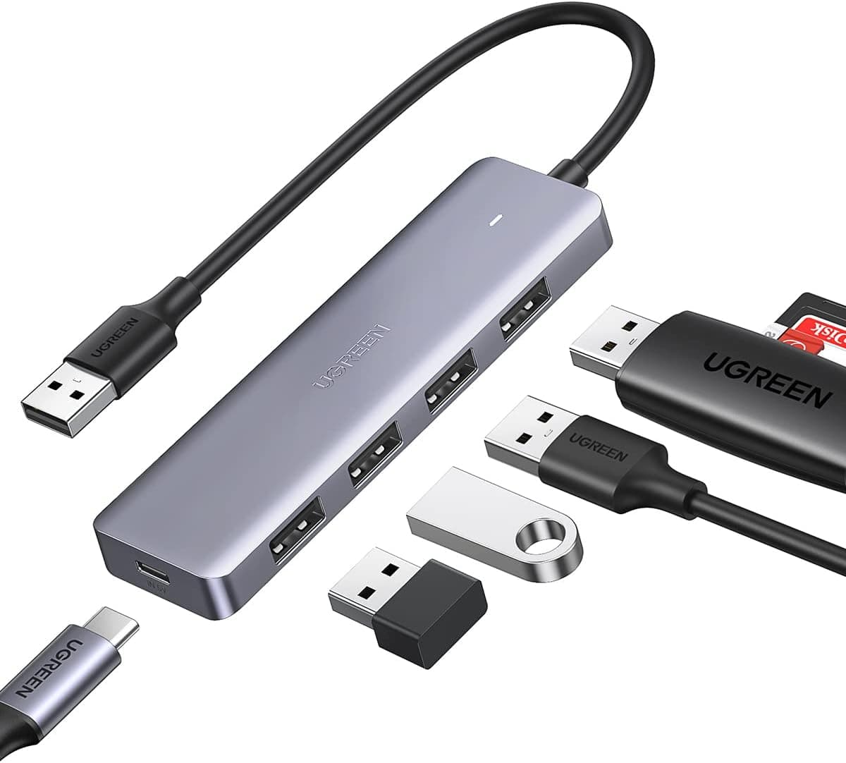 هاب USB چهارپورت UGREEN با USB 3.0 هاب USB چهارپورت UGREEN با USB 3.0
