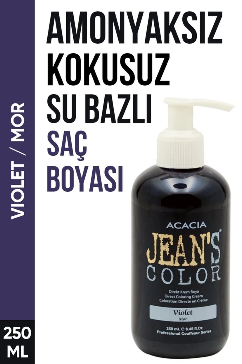 رنگ موی بنفش بدون آمونیاک و بدون بو jeans color مدل Violet حجم 250 ml رنگ موی بنفش بدون آمونیاک و بدون بو jeans color مدل Violet حجم 250 ml