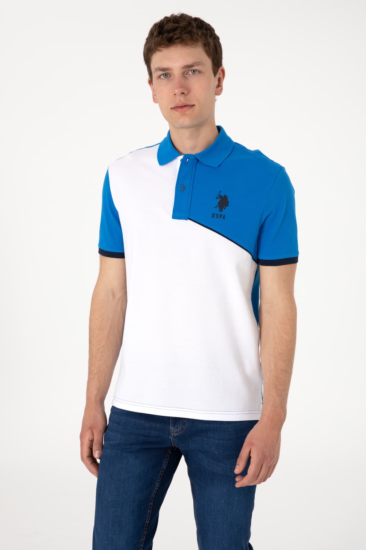 تیشرت مردانه U.S. Polo Assn. فیت معمولی یقه پولو آبی کبالت مدل 50299821-VR077 تیشرت مردانه U.S. Polo Assn. فیت معمولی یقه پولو آبی کبالت مدل 50299821-VR077