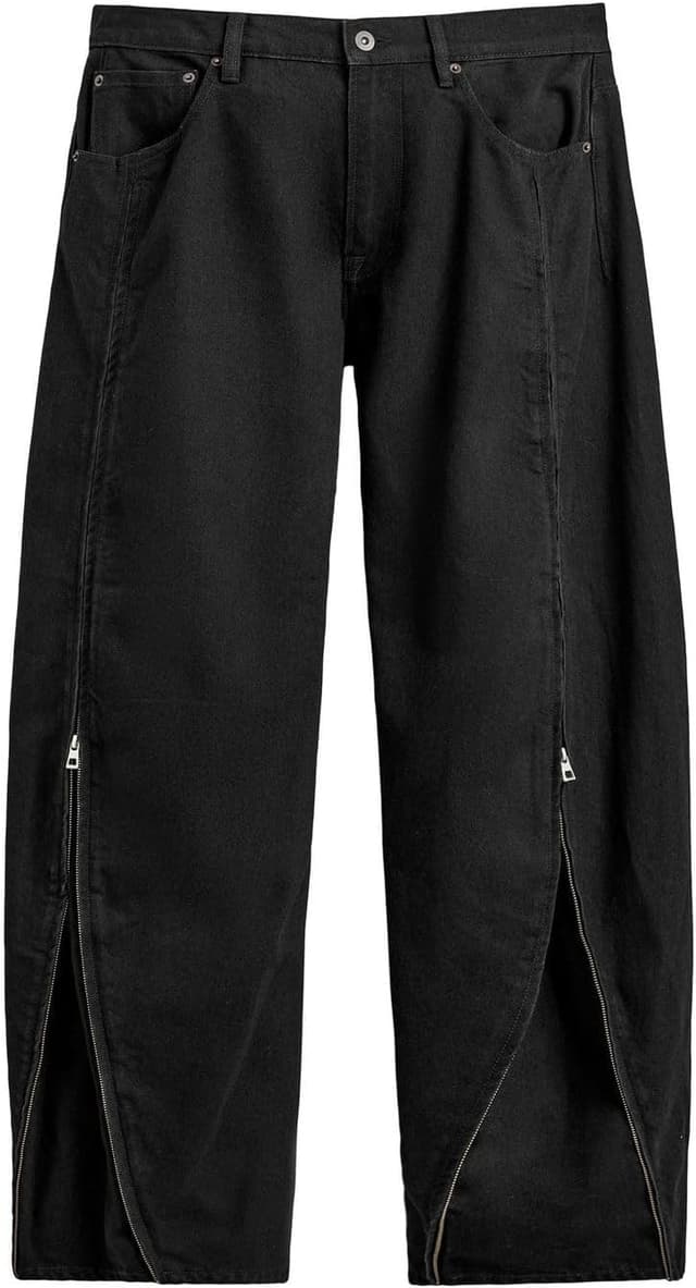 جین زنانه Zara بارل فیت با زیپ مشکی سایز EU 46 (US 36) جین زنانه Zara بارل فیت با زیپ مشکی سایز EU 46 (US 36)