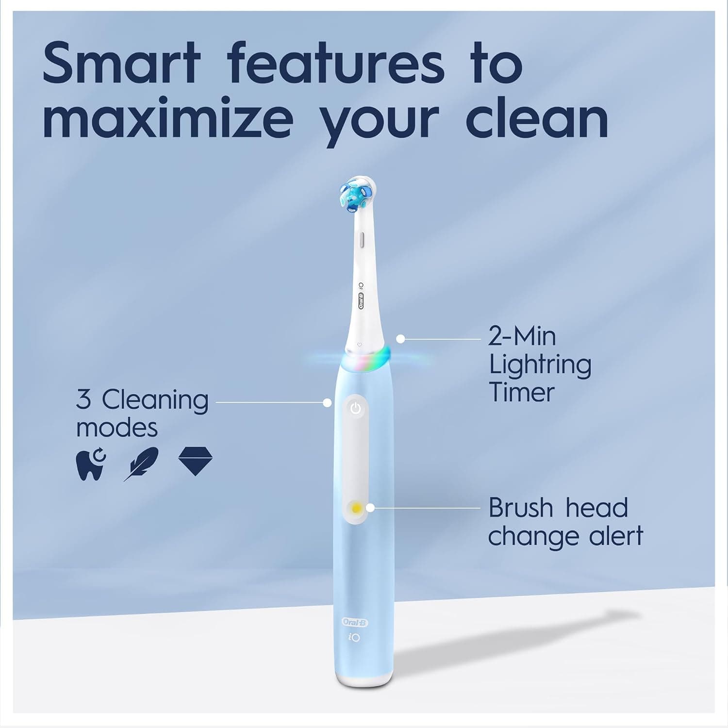 مسواک برقی شارژی Oral-B iO3 آبی با ۳ حالت و کنترل فشار بهینه مدل iOG3.1A6.0 مسواک برقی شارژی Oral-B iO3 آبی با ۳ حالت و کنترل فشار بهینه مدل iOG3.1A6.0