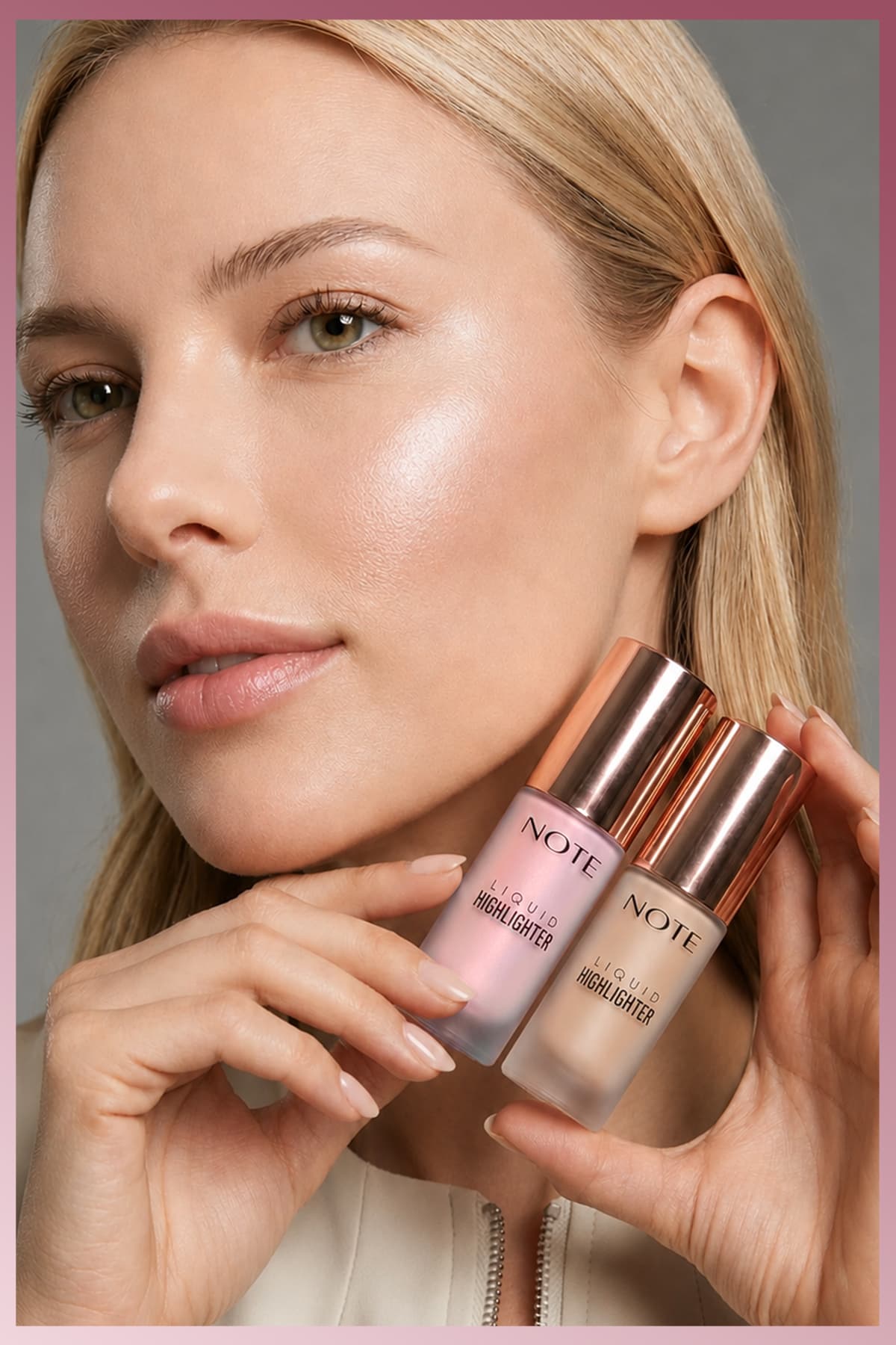 هایلایتر مایع Note Cosmetics با اثر مرطوبکننده رنگ 100 صورتی ملایم هایلایتر مایع Note Cosmetics با اثر مرطوبکننده رنگ 100 صورتی ملایم
