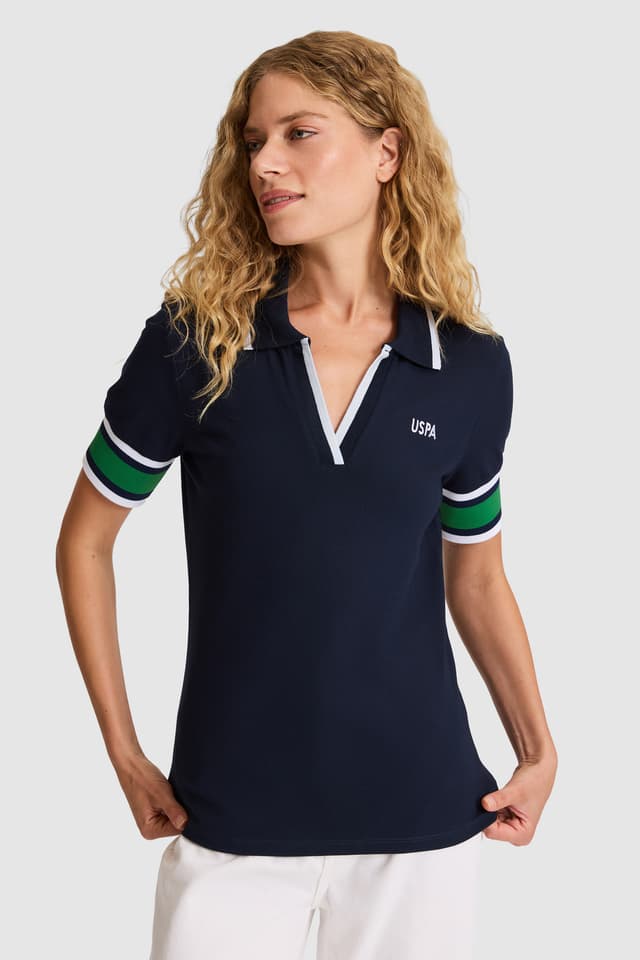 تیشرت زنانه یقه پولو U.S. Polo Assn. سرمهای مدل 50323543-VR033 تیشرت زنانه یقه پولو U.S. Polo Assn. سرمهای مدل 50323543-VR033
