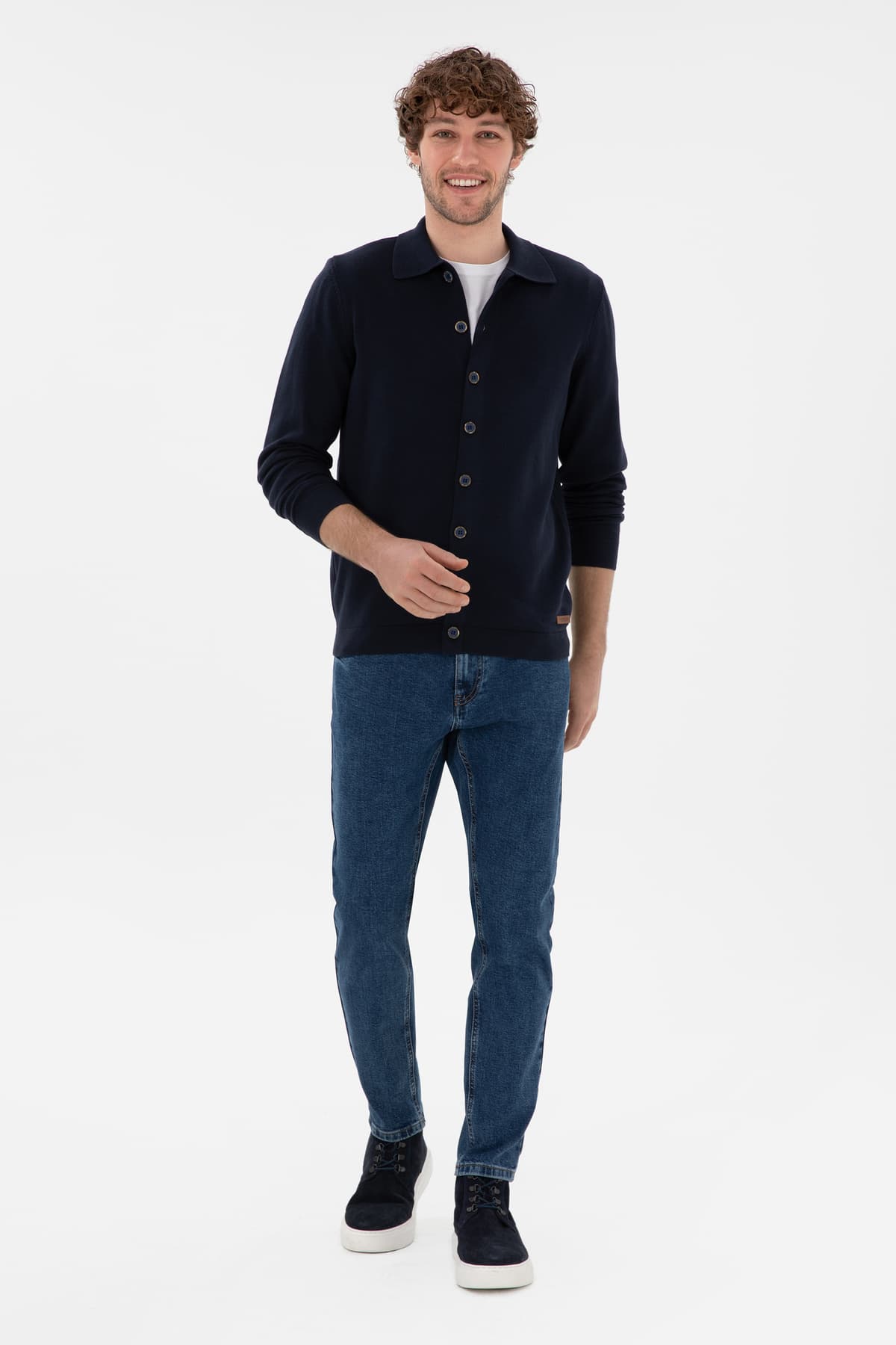 کاردیگان بافت مردانه U.S. Polo Assn. سرمهای ساده مدل 50298272-VR033 کاردیگان بافت مردانه U.S. Polo Assn. سرمهای ساده مدل 50298272-VR033