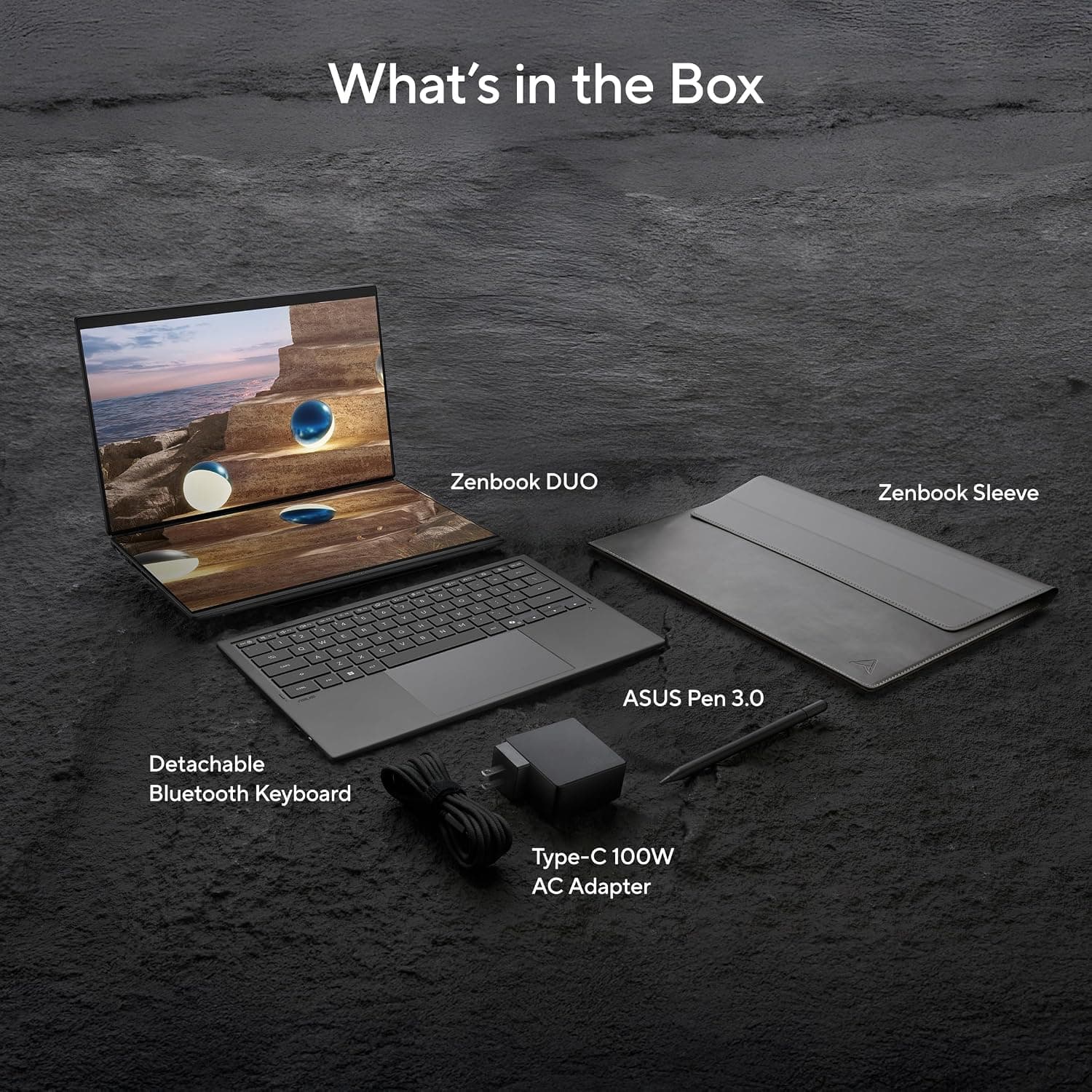 لپتاپ ASUS Zenbook Duo نمایشگر دوگانه OLED 14 اینچی خاکستری لپتاپ ASUS Zenbook Duo نمایشگر دوگانه OLED 14 اینچی خاکستری