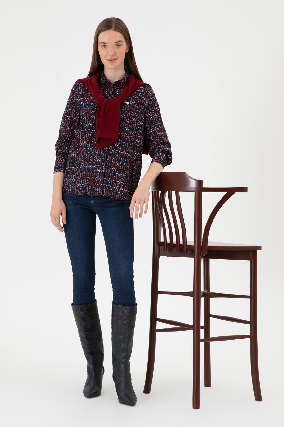 پیراهن زنانه آستینبلند سرمهای U.S. Polo Assn. مدل 50316381-VR033 پیراهن زنانه آستینبلند سرمهای U.S. Polo Assn. مدل 50316381-VR033