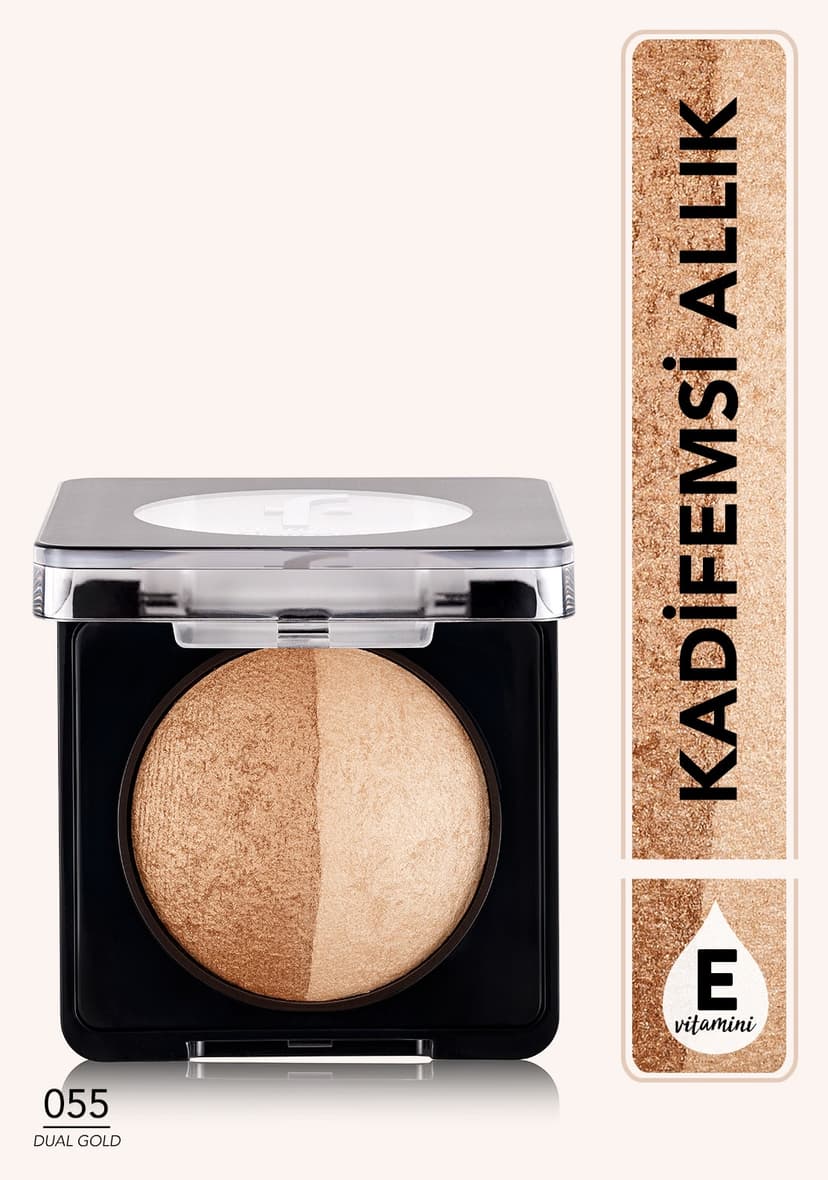 رژگونه درخشان پختهشده Flormar طلایی دوگانه مدل 055 رژگونه درخشان پختهشده Flormar طلایی دوگانه مدل 055