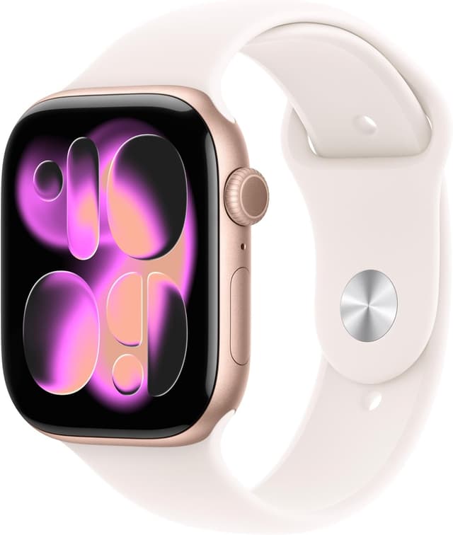 ساعت هوشمند Apple Watch Series 11 GPS 42 mm آلومینیوم رزگلد بند اسپرت صورتی ساعت هوشمند Apple Watch Series 11 GPS 42 mm آلومینیوم رزگلد بند اسپرت صورتی