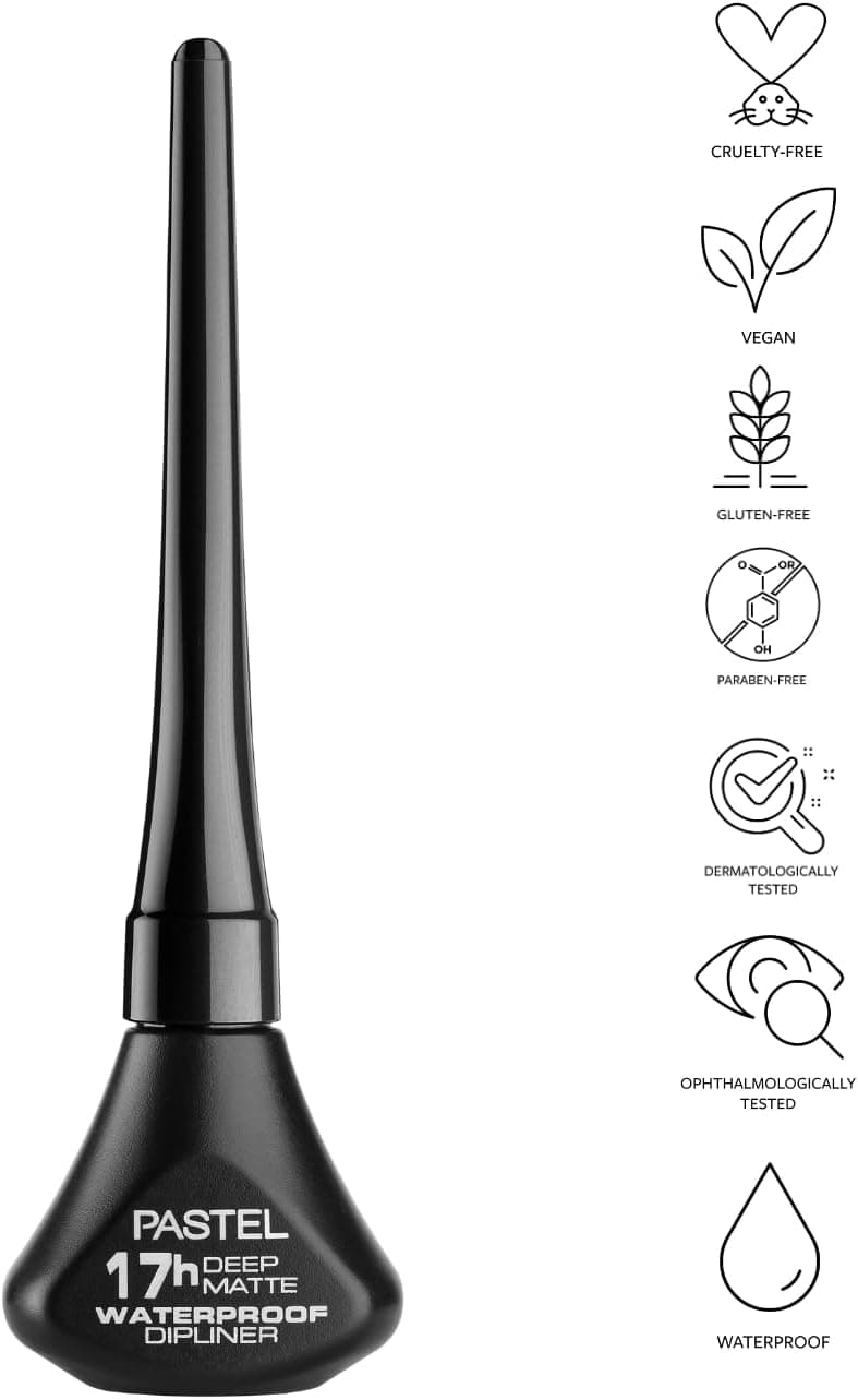 خط چشم مایع Pastel مات عمیق ضدآب مشکی 4.5 ml خط چشم مایع Pastel مات عمیق ضدآب مشکی 4.5 ml
