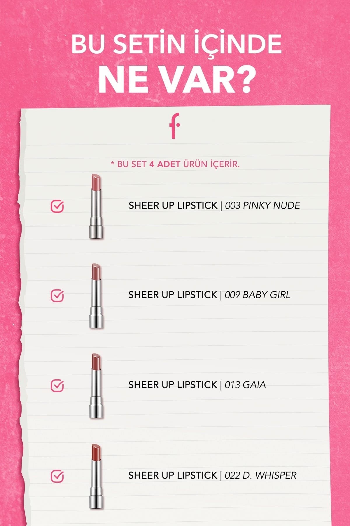 ست آرایشی 4 تکه Flormar Sheer Up Lush Lips ست آرایشی 4 تکه Flormar Sheer Up Lush Lips