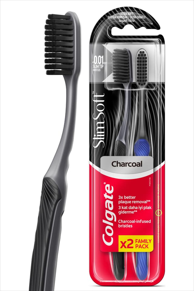مسواک نرم Colgate با الیاف فوقباریک زغالی برای پاکسازی حساس 1+1 مسواک نرم Colgate با الیاف فوقباریک زغالی برای پاکسازی حساس 1+1