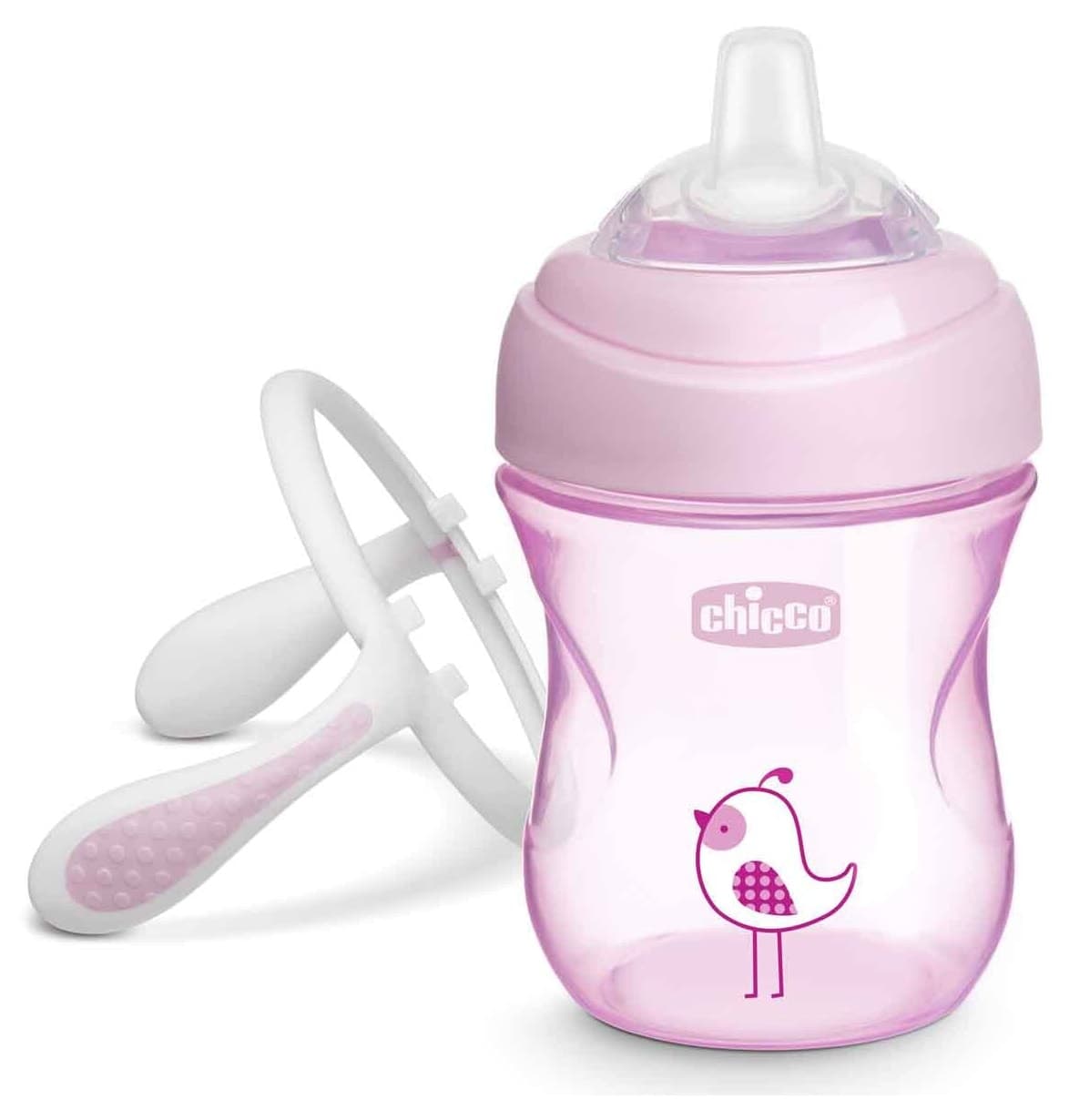 لیوان انتقالی دخترانه Chicco با نوک نرم 4 ماه لیوان انتقالی دخترانه Chicco با نوک نرم 4 ماه