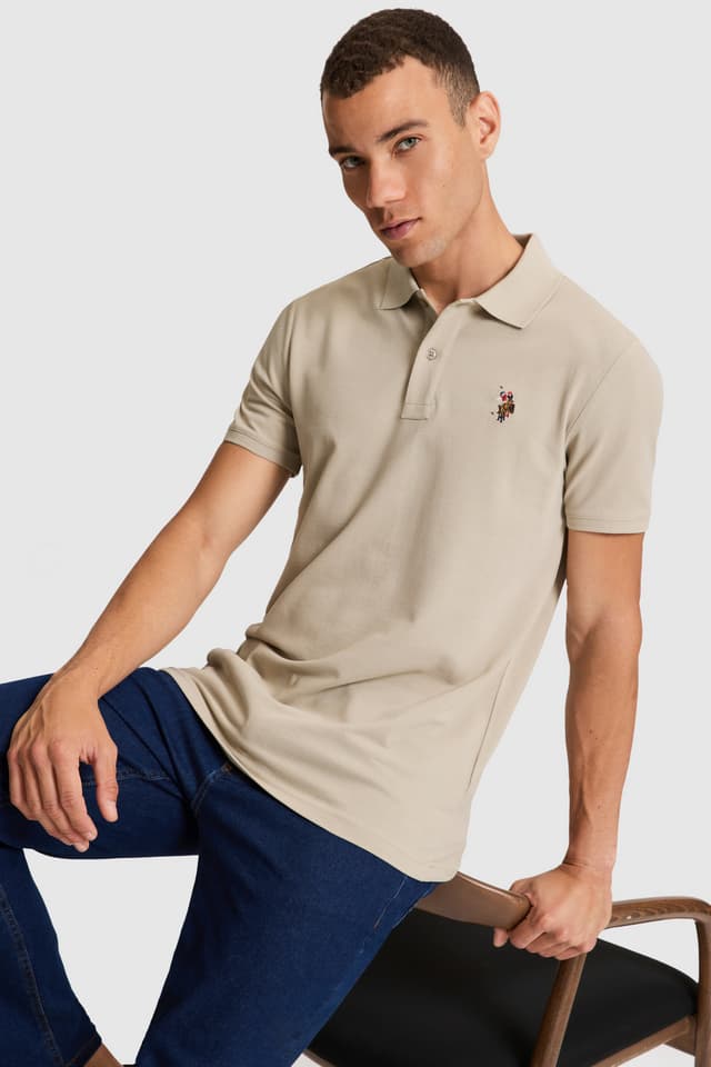 تیشرت مردانه U.S. Polo Assn. یقه پولو فیت معمولی بیسیک خاکی روشن مدل 50326972-VR183 تیشرت مردانه U.S. Polo Assn. یقه پولو فیت معمولی بیسیک خاکی روشن مدل 50326972-VR183
