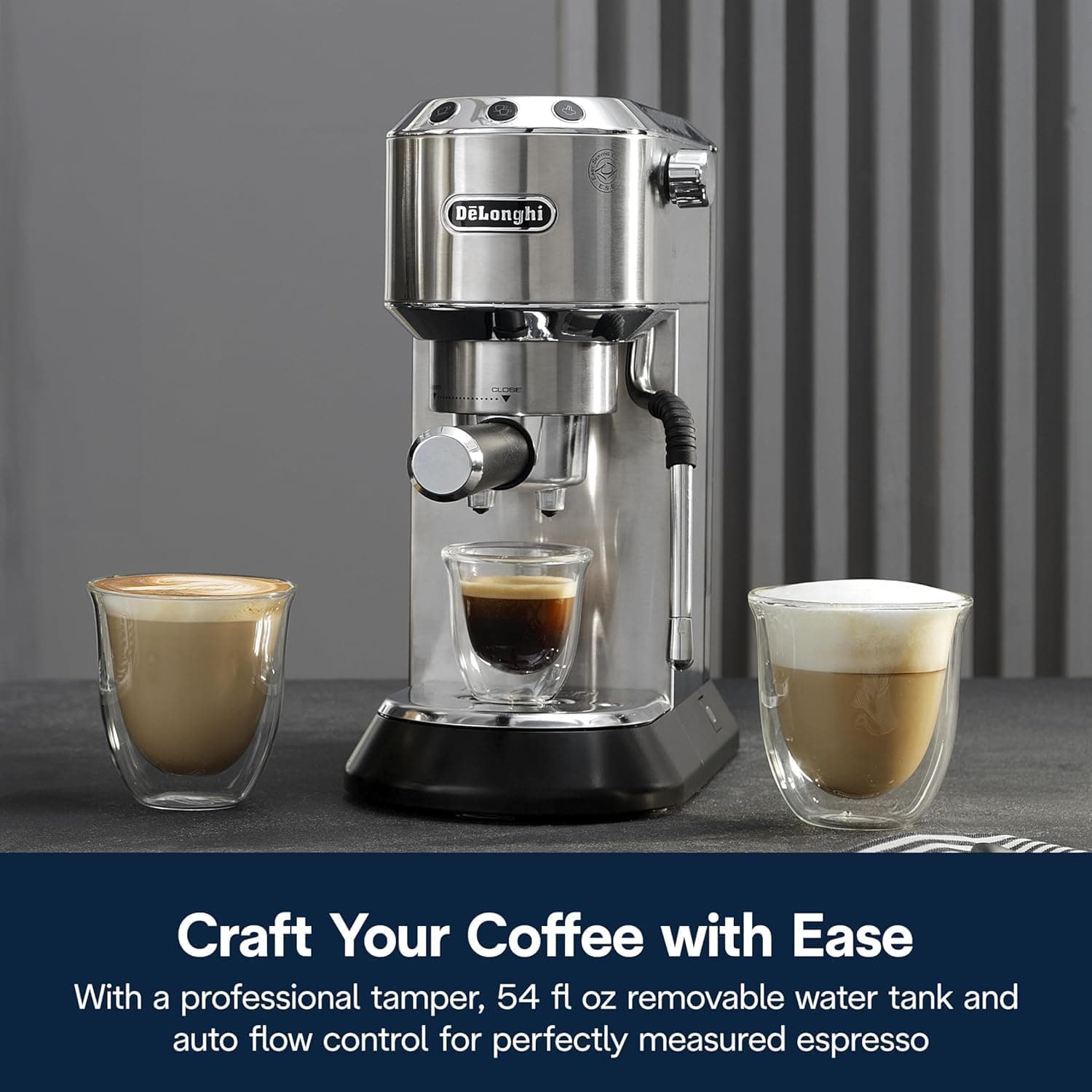 دستگاه اسپرسوساز De'Longhi با نازل فوم شیر MyLatteArt، لوله بخار دقیق و تمپر استیل مدل EC885.M دستگاه اسپرسوساز De'Longhi با نازل فوم شیر MyLatteArt، لوله بخار دقیق و تمپر استیل مدل EC885.M