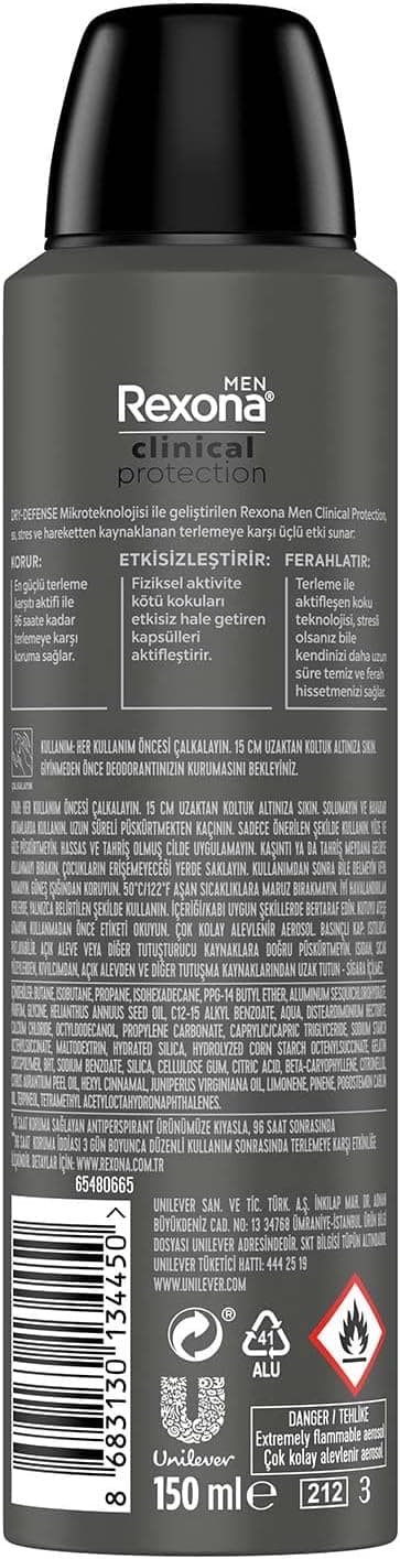 اسپری دئودورانت مردانه Rexona با محافظت بالینی نامرئی 150 Ml اسپری دئودورانت مردانه Rexona با محافظت بالینی نامرئی 150 Ml