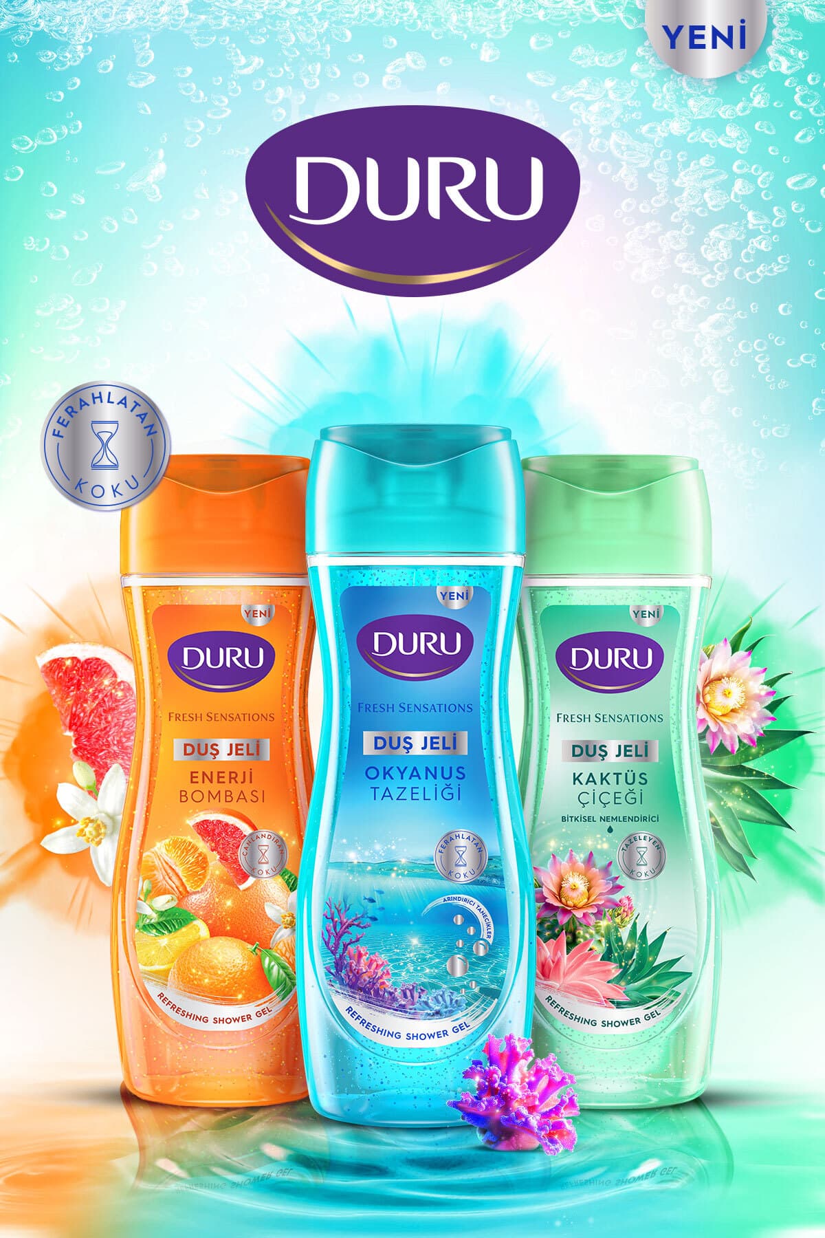 ژل دوش Duru Fresh Sensations بمب انرژی 6x450 Ml ژل دوش Duru Fresh Sensations بمب انرژی 6x450 Ml