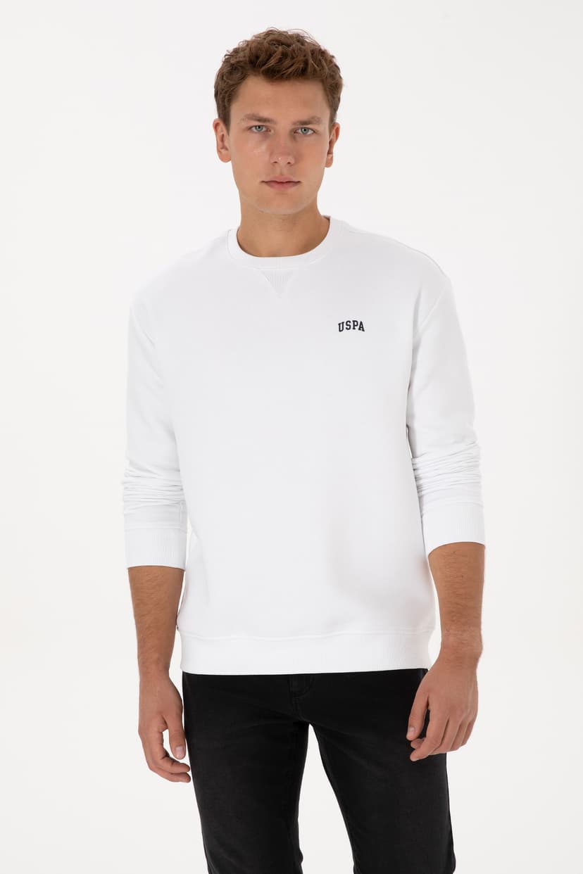سوئیشرت مردانه U.S. Polo Assn. فیت راحت یقه گرد داخل پرزدار سفید مدل 50313757-VR013 سوئیشرت مردانه U.S. Polo Assn. فیت راحت یقه گرد داخل پرزدار سفید مدل 50313757-VR013