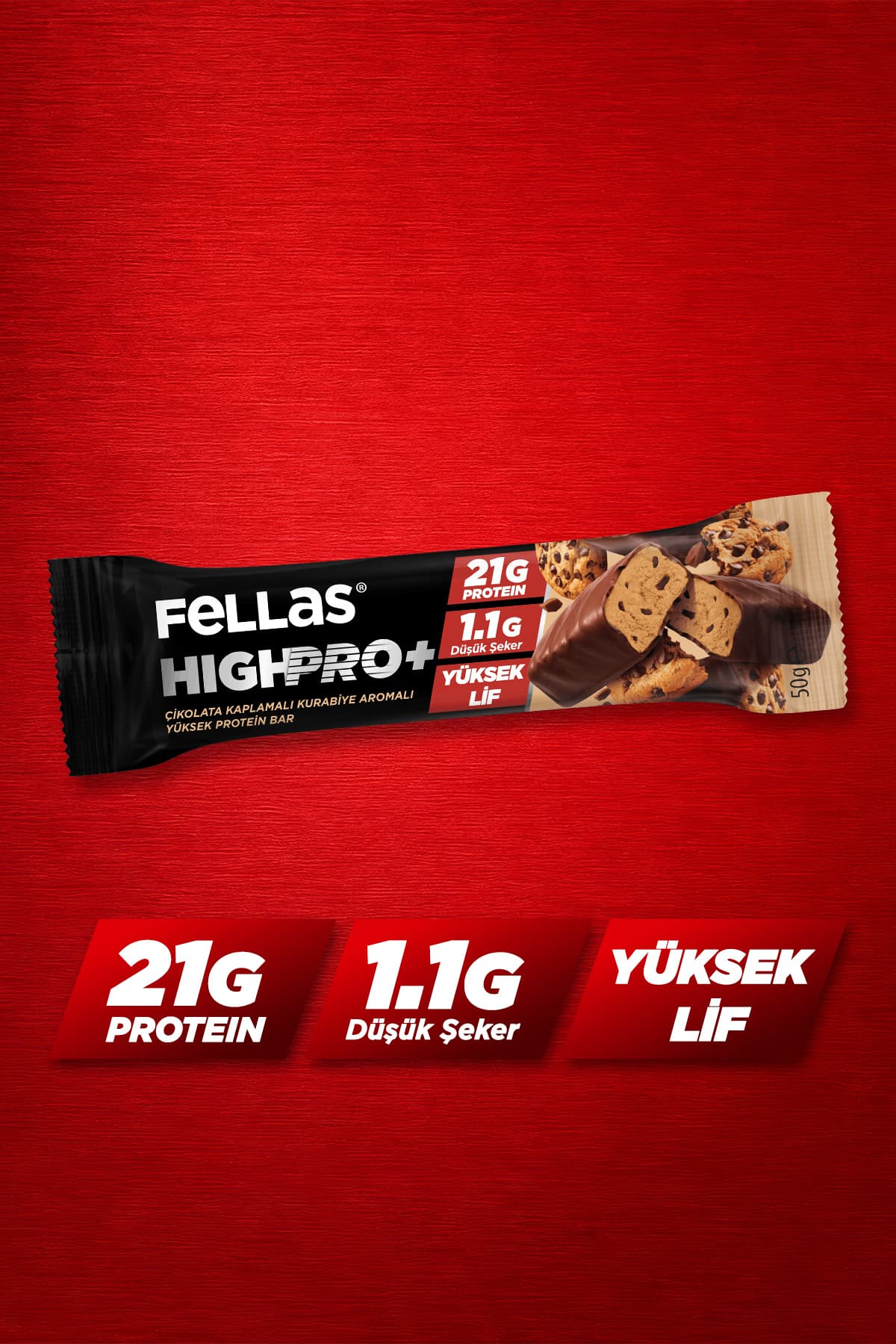 بار پروتئینی Fellas HighPro+ با روکش شکلاتی و طعم کلوچه 50g، 12 عدد بار پروتئینی Fellas HighPro+ با روکش شکلاتی و طعم کلوچه 50g، 12 عدد