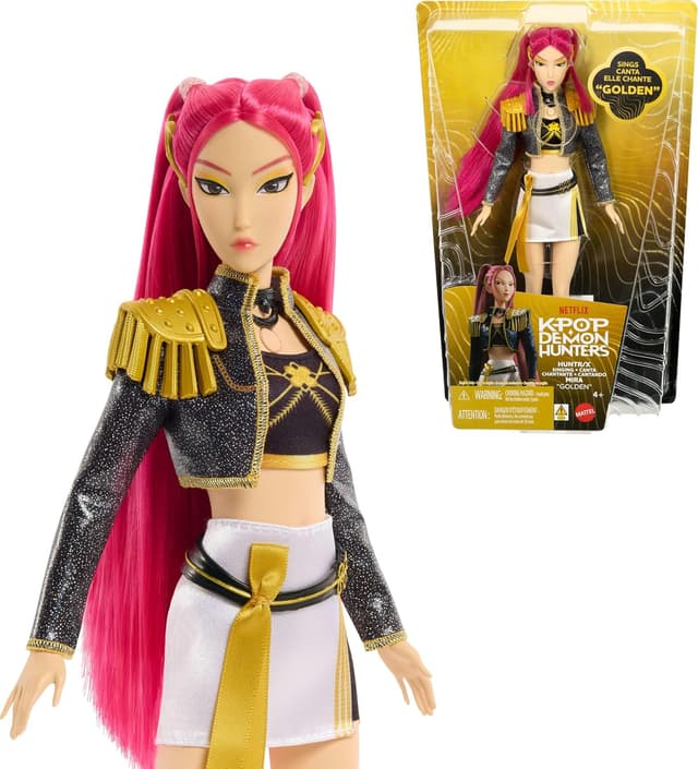 عروسک آوازخوان Mattel HUNTR/X Mira Golden با لباس مخصوص قابل تعویض و 5 مفصل متحرک مدل JRN41 عروسک آوازخوان Mattel HUNTR/X Mira Golden با لباس مخصوص قابل تعویض و 5 مفصل متحرک مدل JRN41