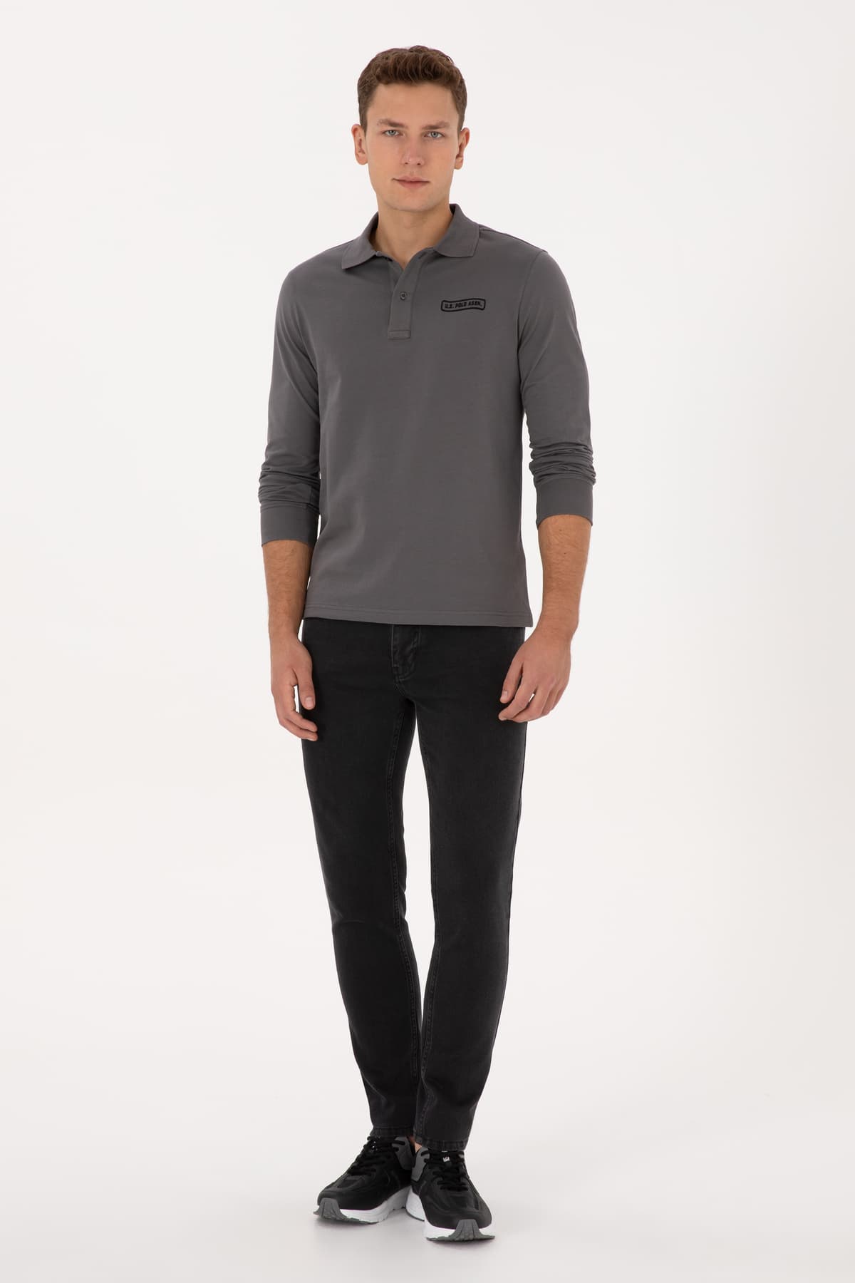 سویشرت مردانه U.S. Polo Assn. فیت معمولی یقه پولو خاکستری مدل 50315454-VR024 سویشرت مردانه U.S. Polo Assn. فیت معمولی یقه پولو خاکستری مدل 50315454-VR024
