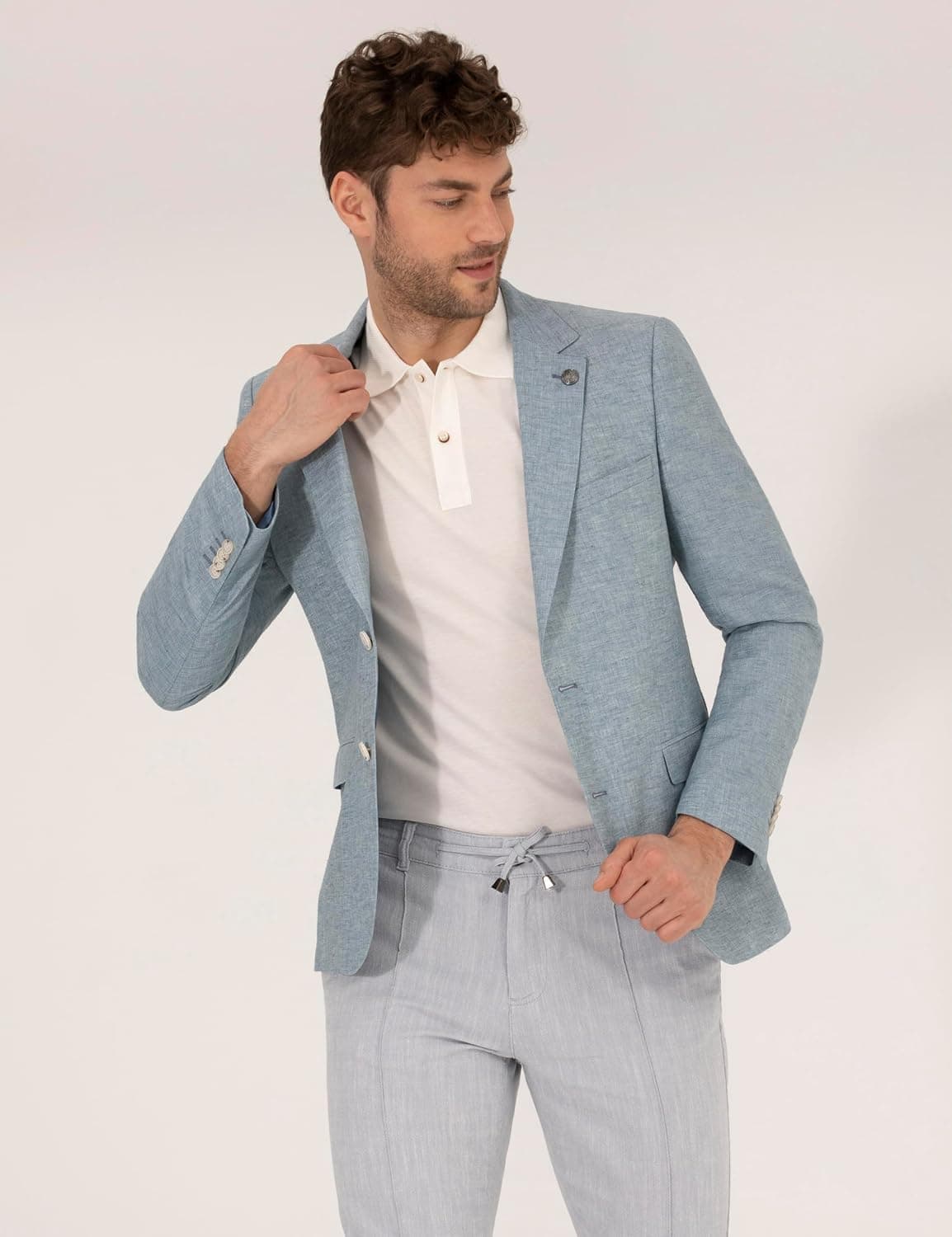 ژاکت مردانه Pierre Cardin آبی روشن مدل 50264619-VR003 ژاکت مردانه Pierre Cardin آبی روشن مدل 50264619-VR003