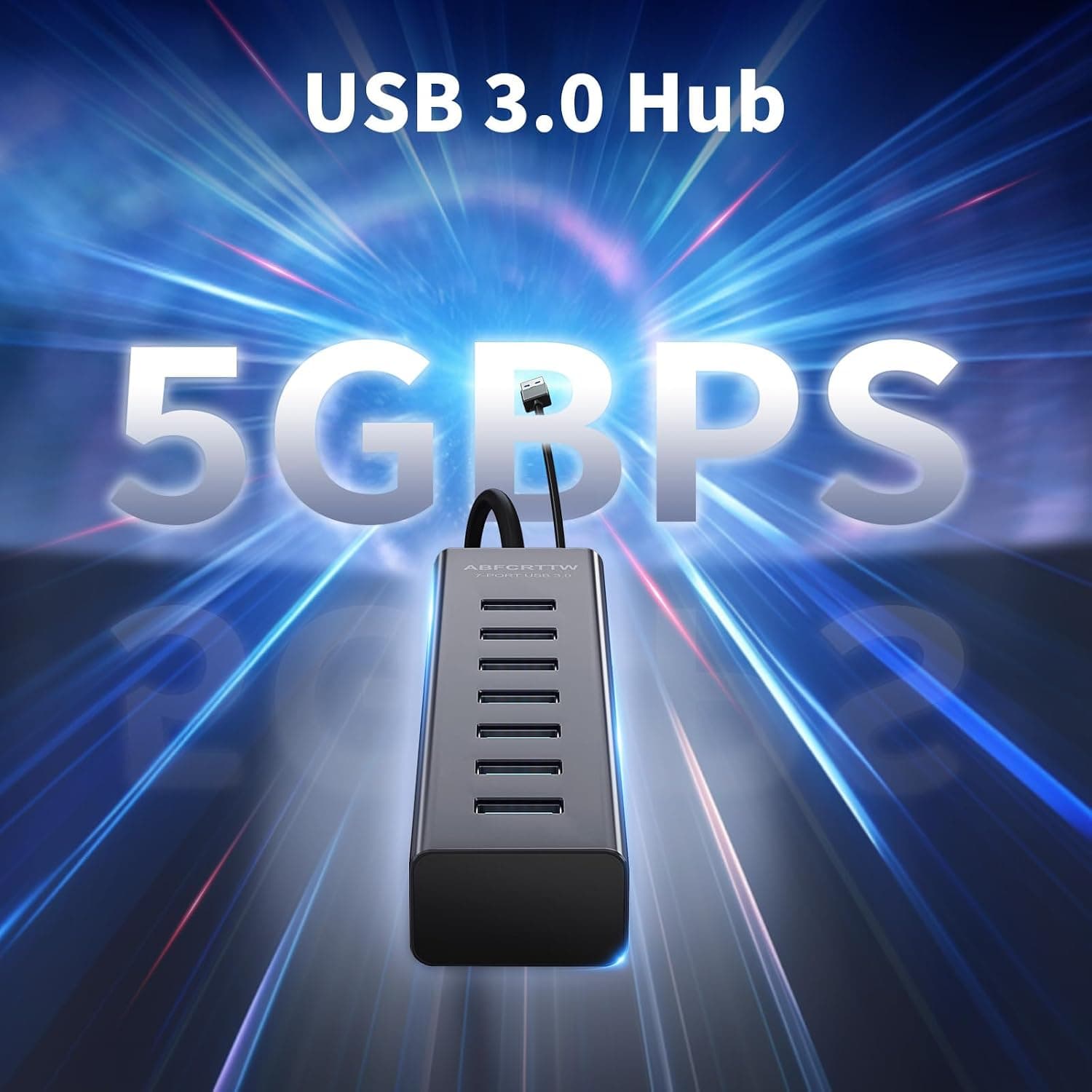 هاب USB 3.0 ABFCRTTW هفتپورت آلومینیومی با کابل 180 cm هاب USB 3.0 ABFCRTTW هفتپورت آلومینیومی با کابل 180 cm