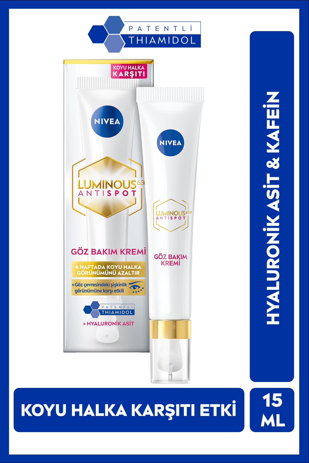 کرم دور چشم NIVEA Luminous630 ضد تیرگی و حلقه 15ml Thiamidol هیالورونیک اسید کرم دور چشم NIVEA Luminous630 ضد تیرگی و حلقه 15ml Thiamidol هیالورونیک اسید