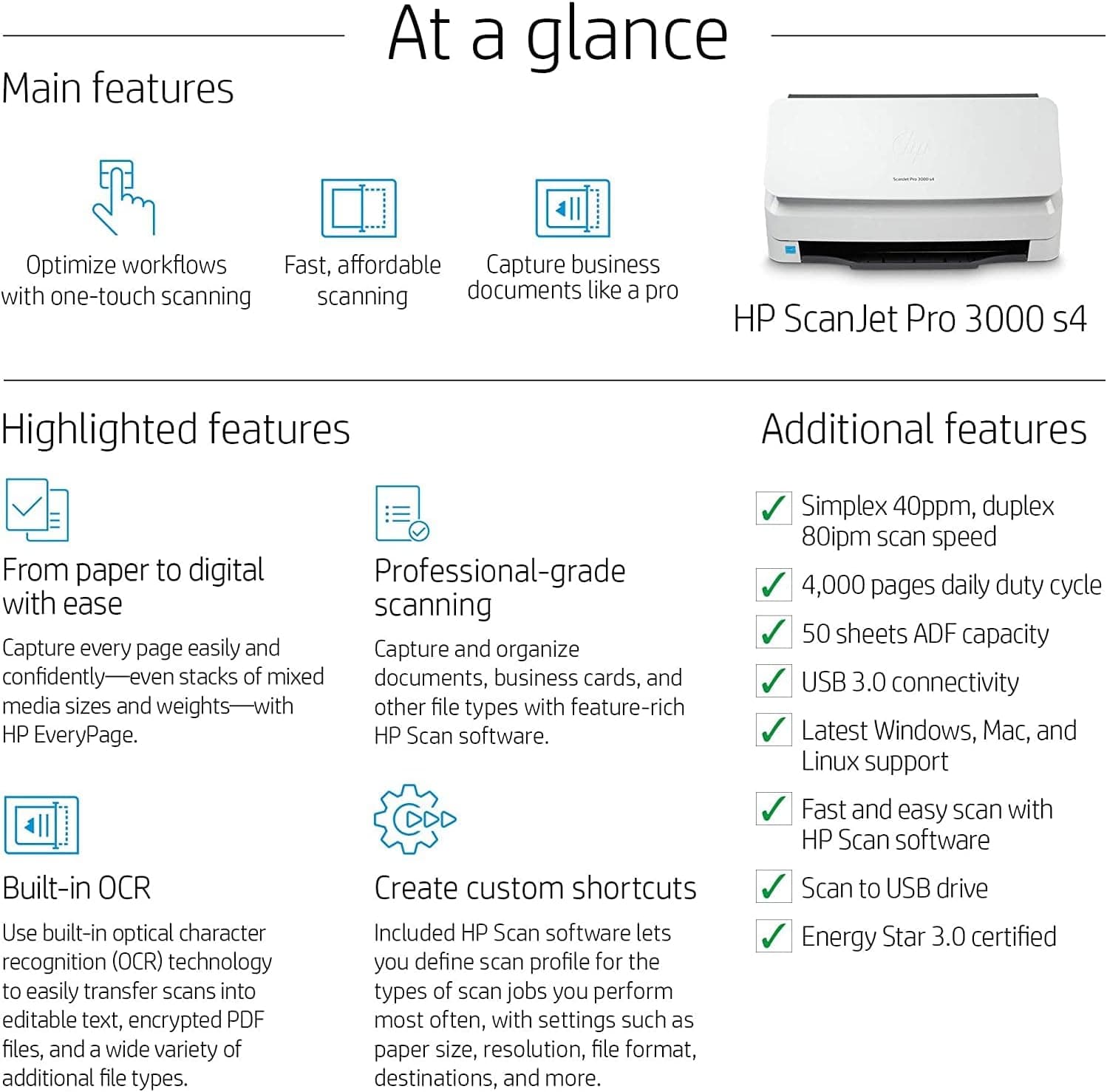اسکنر HP تغذیه برگهای مدل ScanJet Pro 3000 s4 اسکنر HP تغذیه برگهای مدل ScanJet Pro 3000 s4