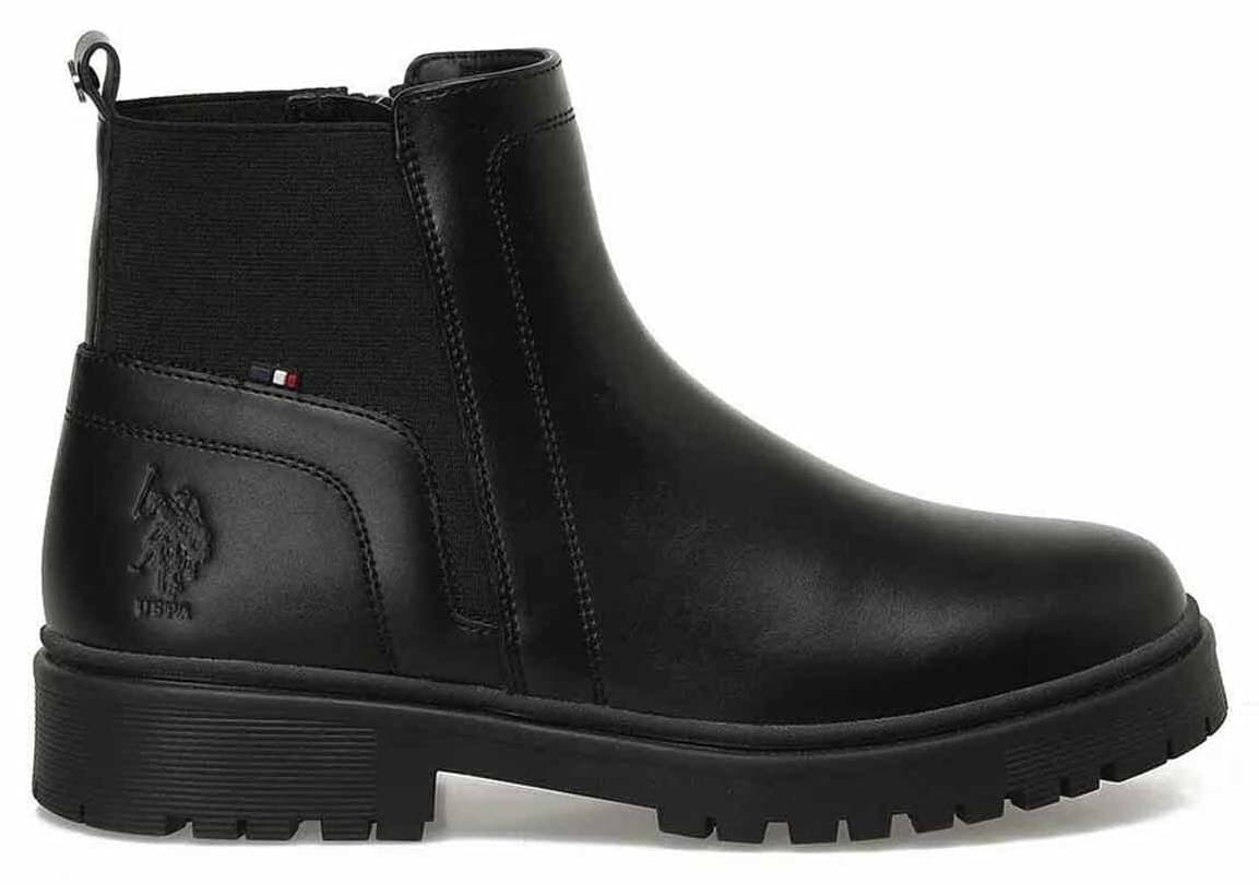 بوت زنانه U.S. Polo Assn. مشکی مدل Chelsea زیپدار کف ضخیم روزمره بوت زنانه U.S. Polo Assn. مشکی مدل Chelsea زیپدار کف ضخیم روزمره