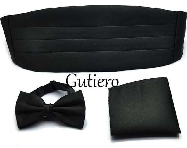 ست پاپیون و کمربند دامادی Gutiero مشکی ست پاپیون و کمربند دامادی Gutiero مشکی