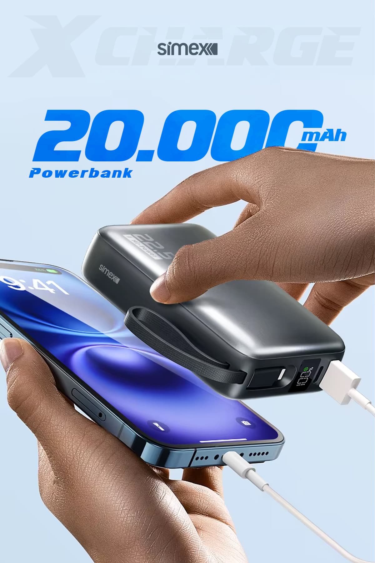 پاوربانک Simex 20.000 mAh با شارژ سریع 22.5W PD، کابل داخلی و نمایشگر دیجیتال پاوربانک Simex 20.000 mAh با شارژ سریع 22.5W PD، کابل داخلی و نمایشگر دیجیتال
