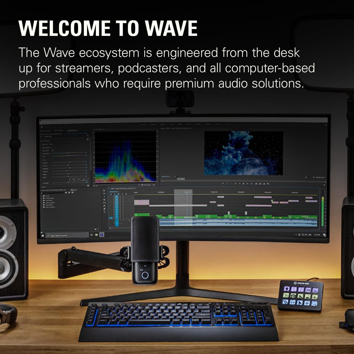 بازوی میکروفون Elgato مدل Wave Mic Arm LP با کانال مدیریت کابل و گیره رومیزی بازوی میکروفون Elgato مدل Wave Mic Arm LP با کانال مدیریت کابل و گیره رومیزی