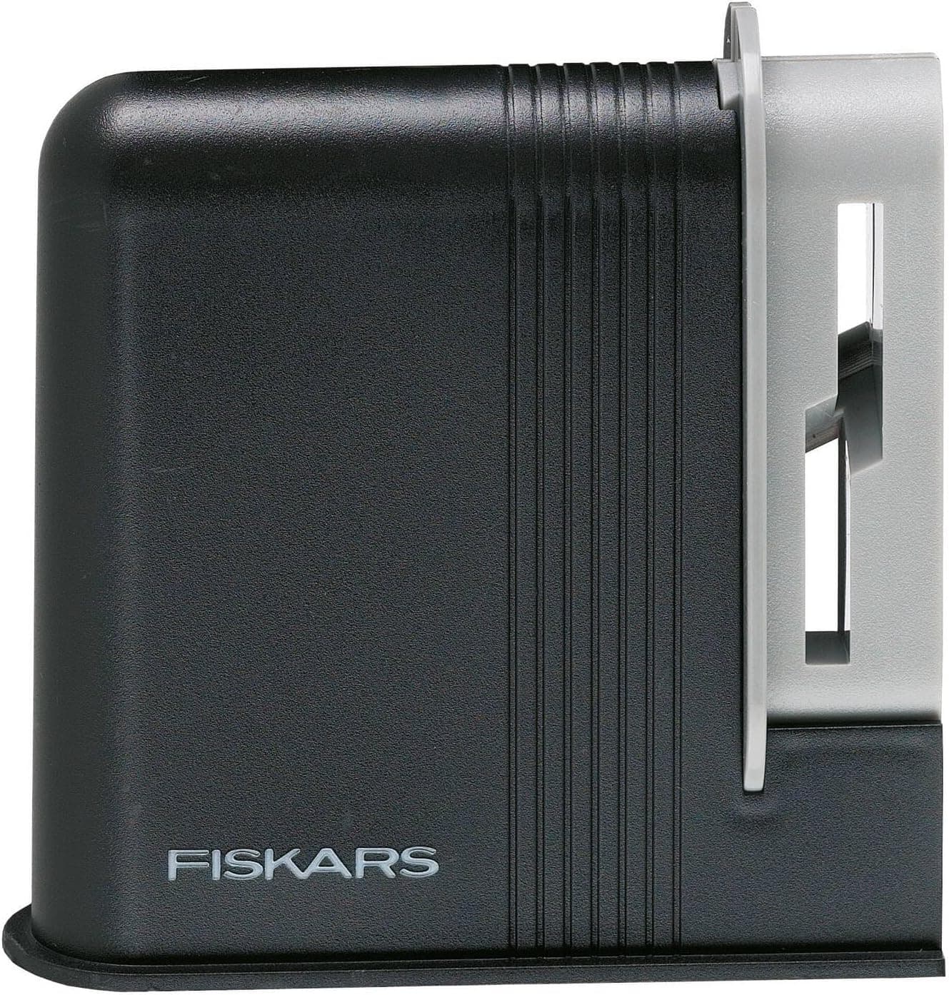 تیزکن قیچی مناسب افراد راستدست Fiskars با سرهای سنبادهای سرامیکی و بدنه پلاستیکی مشکی و خاکستری مدل Clip-Sharp 1000812 تیزکن قیچی مناسب افراد راستدست Fiskars با سرهای سنبادهای سرامیکی و بدنه پلاستیکی مشکی و خاکستری مدل Clip-Sharp 1000812