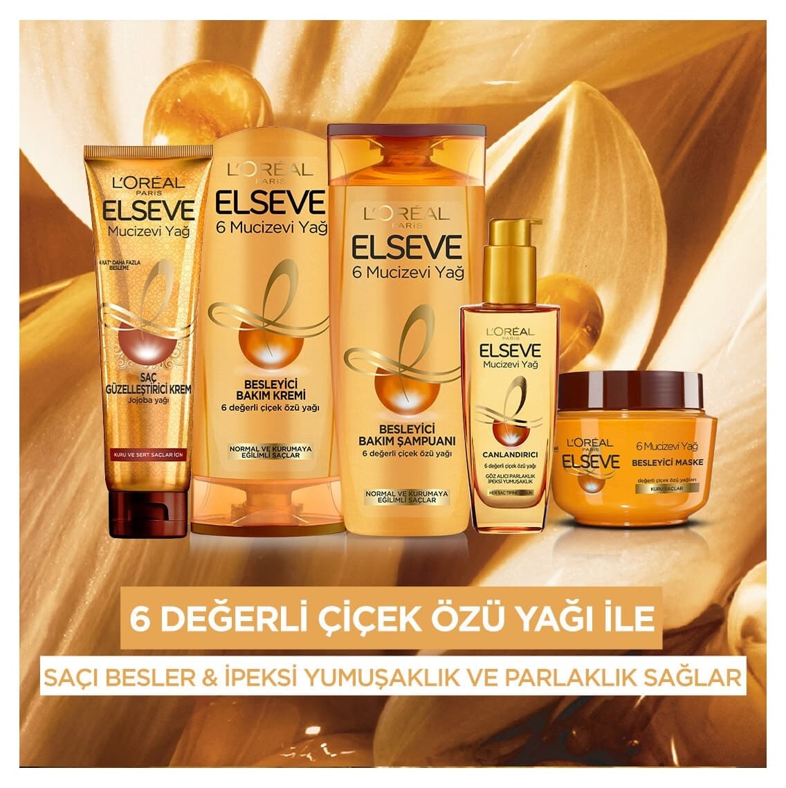 کرم زیباییبخش مو برای انواع مو Elseve Mucizevi Yağ حاوی روغنهای عصاره گل 150ml کرم زیباییبخش مو برای انواع مو Elseve Mucizevi Yağ حاوی روغنهای عصاره گل 150ml