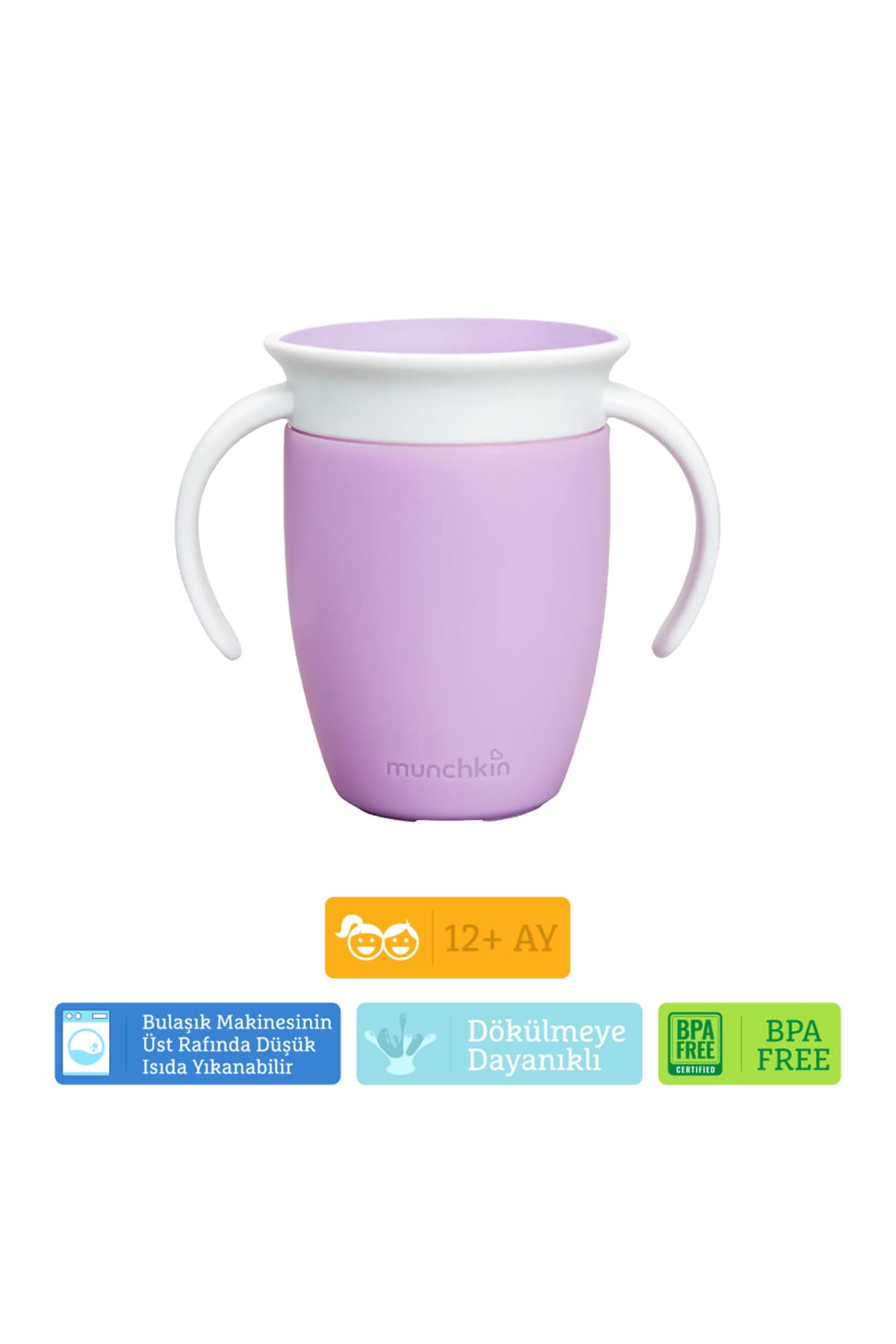 لیوان آموزشی کودک Munchkin Mucize 360 بنفش 207ml 6ay+ 1 عدد لیوان آموزشی کودک Munchkin Mucize 360 بنفش 207ml 6ay+ 1 عدد