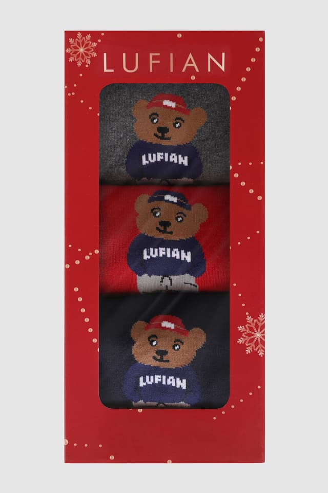 جوراب مردانه LUFIAN ست 3 تایی Bear استاندارد جوراب مردانه LUFIAN ست 3 تایی Bear استاندارد