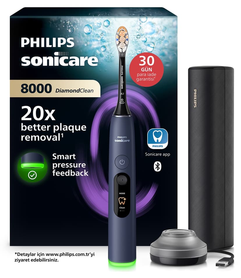 مسواک برقی شارژی Philips Sonicare Diamond Clean سری 8000 آبی تیره مدل HX8311/13 مسواک برقی شارژی Philips Sonicare Diamond Clean سری 8000 آبی تیره مدل HX8311/13