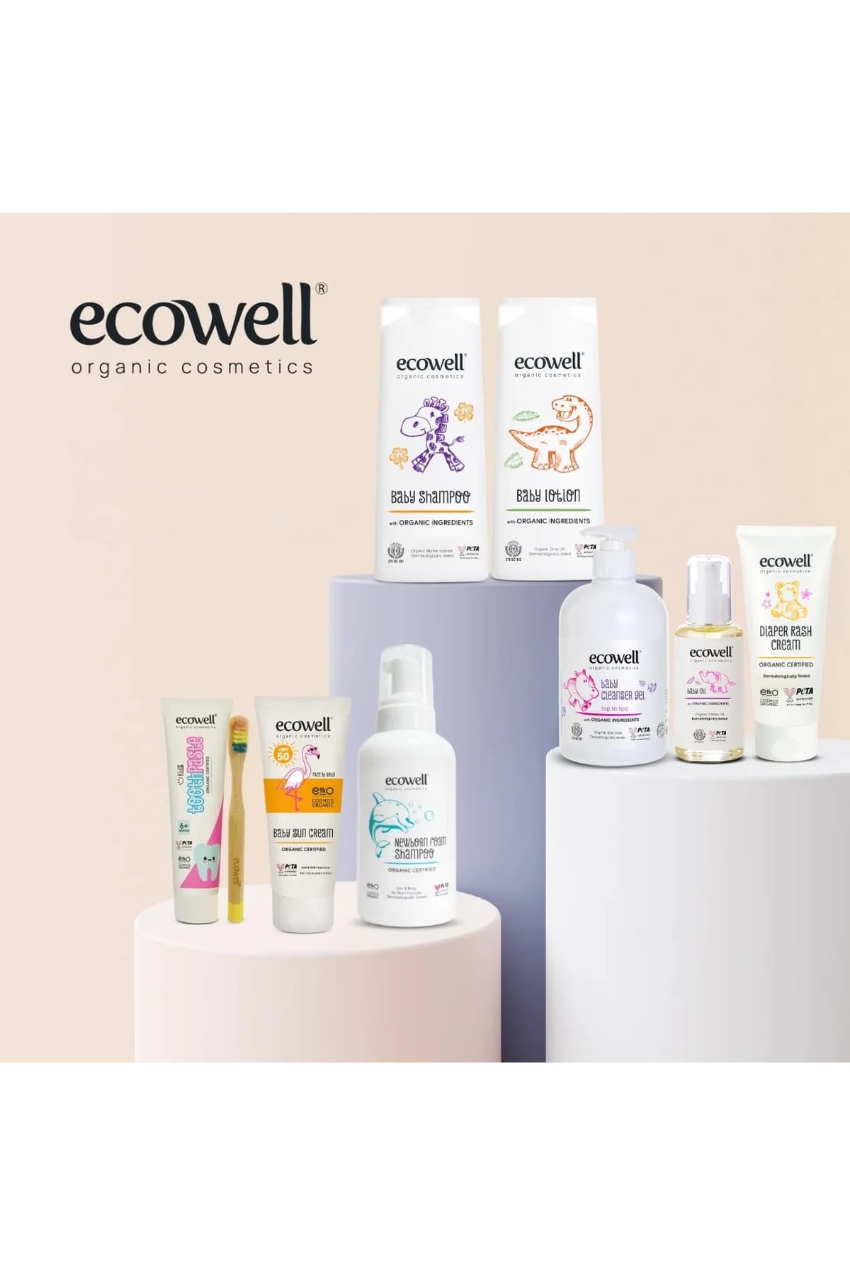 شامپو نوزاد و کودک Ecowell با ترکیبات ارگانیک برای مو و بدن 300 ml شامپو نوزاد و کودک Ecowell با ترکیبات ارگانیک برای مو و بدن 300 ml