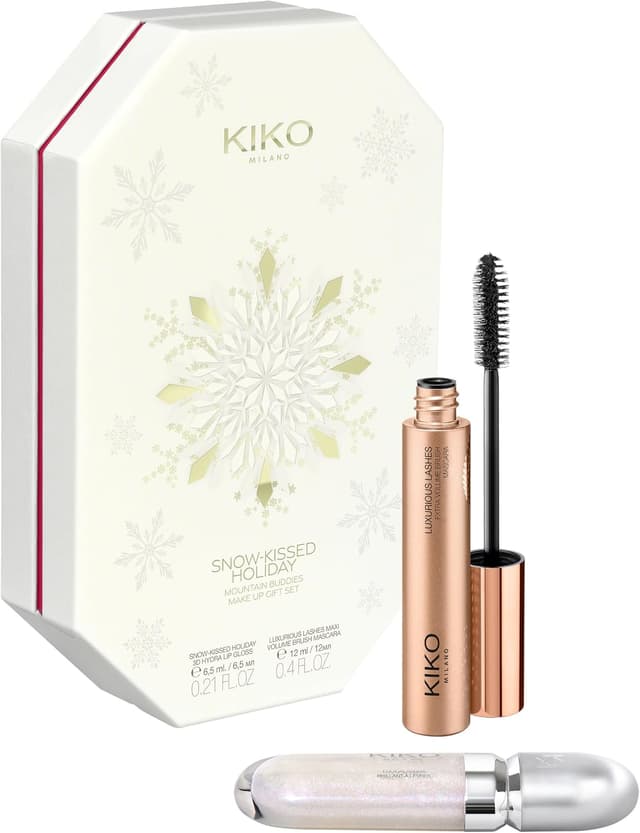 ست هدیه آرایشی Kiko Milano Snow-Kissed Holiday Mountain Buddies شامل برق لب 3D Hydra و ریمل حجمدهنده ست هدیه آرایشی Kiko Milano Snow-Kissed Holiday Mountain Buddies شامل برق لب 3D Hydra و ریمل حجمدهنده