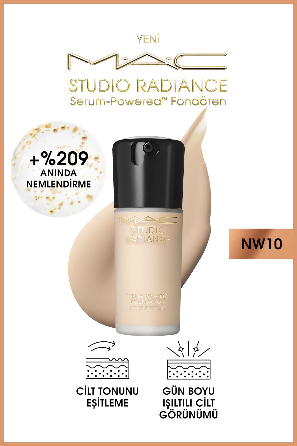 فوندشن Mac درخشان Studio Radiance Serum-Powered سایه NW10 30ml فوندشن Mac درخشان Studio Radiance Serum-Powered سایه NW10 30ml